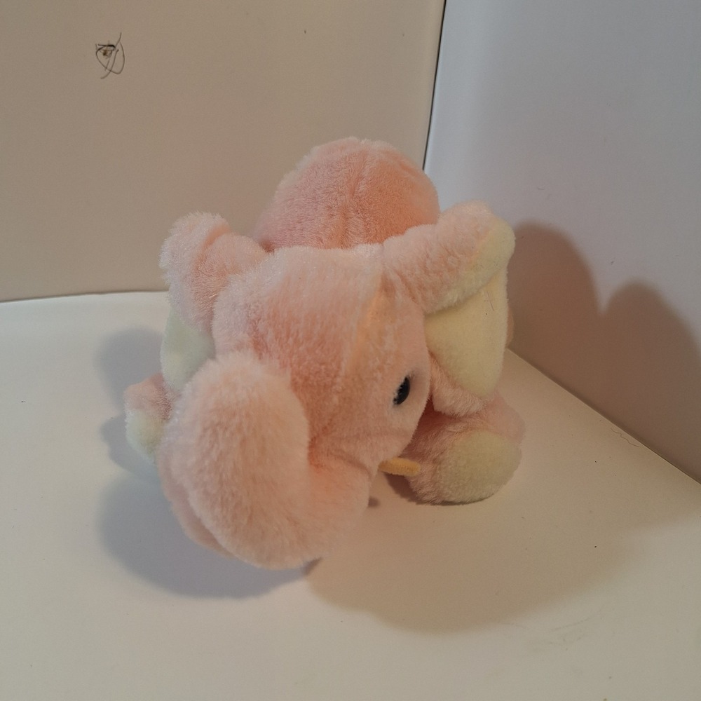Vintage Gund 1983 Elephant Pink & White RARE‎ Plush Stuffed Animal